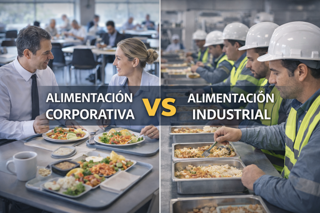 Alimentación corporativa vs. alimentación industrial: diferencias que impactan la operación
