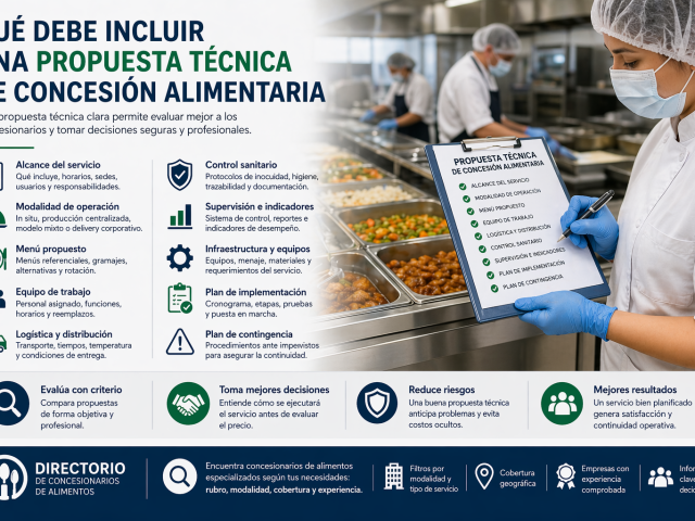 Qué debe incluir una propuesta técnica de concesión alimentaria