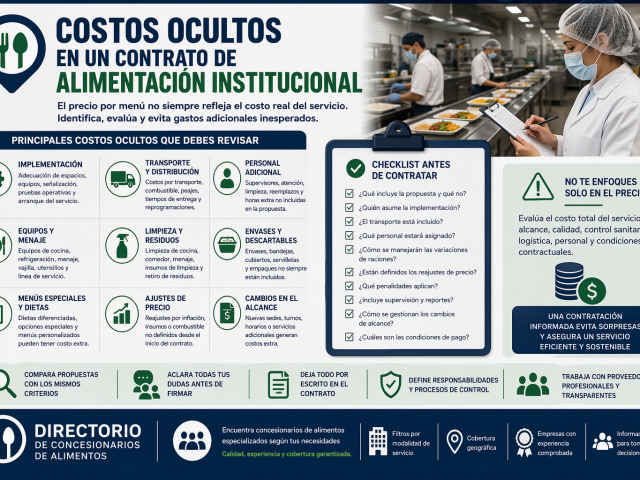 Costos ocultos en un contrato de alimentación institucional