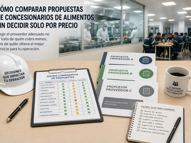 Cómo comparar propuestas de concesionarios de alimentos sin decidir solo por precio