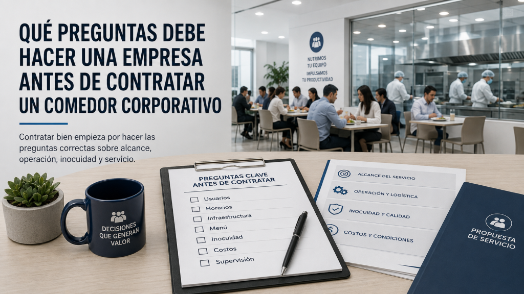 Qué preguntas debe hacer una empresa antes de contratar un comedor corporativo