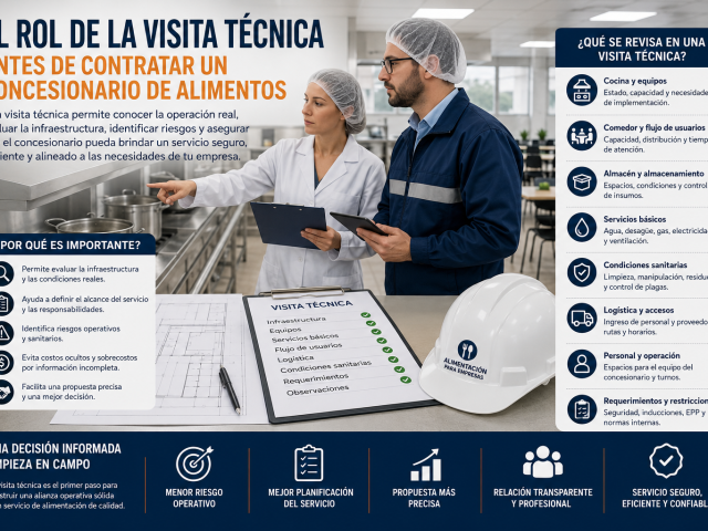 El rol de la visita técnica antes de contratar un concesionario de alimentos